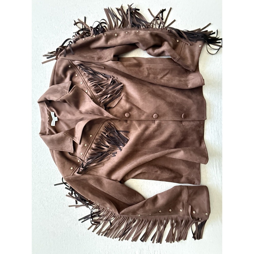 And‎ Now This XL woman's Brown Jacket With Fringe